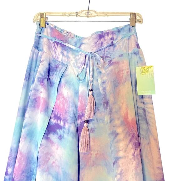 apana Resort Palazzo Pants Womens Size S Blue Purple Pink Ethereal Tie Dye NWT - Picture 3 of 12